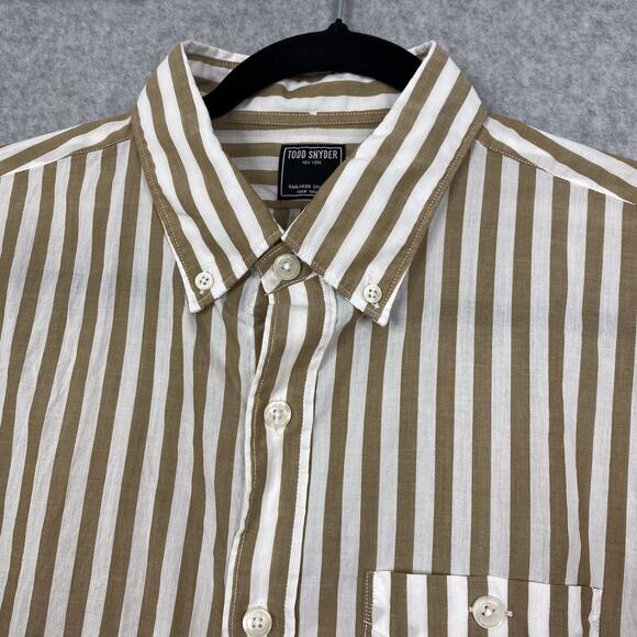 Todd Snyder Shirt Mens L Striped Summerweight Favorite Long Sleeve Button Down - Picture 1 of 9